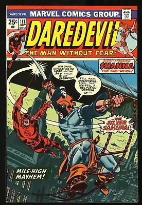 Buy Daredevil #111 VF+ 8.5 1st Appearance Silver Samurai! Black Widow! Marvel 1974 • 56.90£
