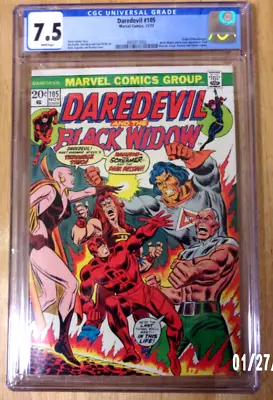 Buy Daredevil #105 1973 Cgc 7.5 Wh Origin Moondragon,bl Widow,thanos,ramrod, • 90.92£