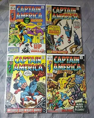 Buy Vintage Captain America Mixed Lot Of Four Comics: #130-#131-#132-#133 1970-1971 • 197.09£