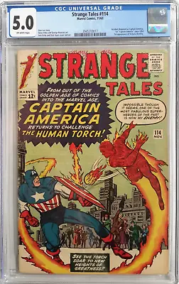 Buy 🔥strange Tales #114 Cgc 5.0*1963, Marvel*1st Silver Age App. Of Captain America • 197.64£