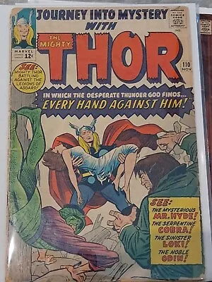 Buy Journey Into Mystery 110 - 2.0 - Thor - Loki - Jane Foster - Odin (1964) • 59.30£