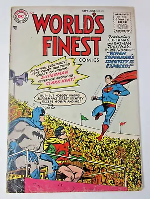Buy World's Finest #78 1955 [G/VG] Golden Age Batman Superman Identity Exposed! • 80.76£