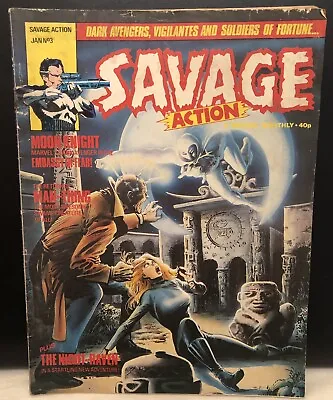 Buy Savage Action #3 Comic Marvel Comics Uk  Moon Knight Stories Bronze Age 1981 • 20£
