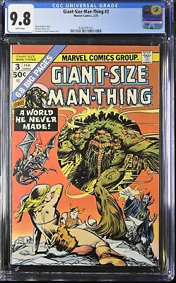 Buy Giant-Size Man-Thing #3 CGC 9.8 1975 NM/MT GIL KANE COVER White Pages Marvel • 562.57£