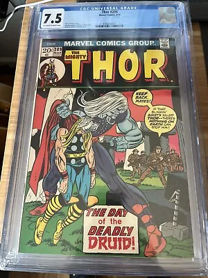 Buy Thor #209 (1973) Bronze Age Marvel  The Deadly Druid  CGC 7.5 DW422 • 46.65£