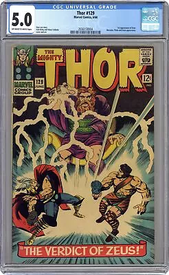 Buy Thor #129 CGC 5.0 1966 2036158004 1st App. Ares In Marvel Universe • 203.88£