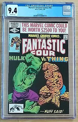 Buy Marvel's Greatest Comics #92 Fantastic Four #112 Reprint Marvel 1980 CGC 9.4 HTF • 112.52£