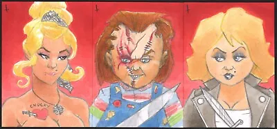 Buy Bride Of Chucky Tiffany Valentine  Jennifer Tilly 3 Sketch Cards By Turtle L Art • 71.50£