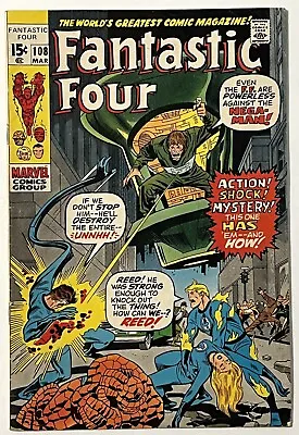 Buy Fantastic Four #108 -Marvel 1971- 2nd App. Of Nega-Man - Buscema Cover Lee Story • 5.59£