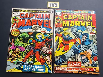 Buy CAPTAIN  MARVEL # 25 + 30  1972 / 73 JIM STARLIN MARTVEL COMICS X 2 • 29.99£