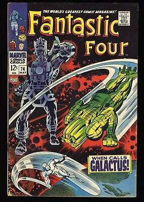 Buy Fantastic Four #74 FN- 5.5 Galactus And Silver Surfer Appearance! Marvel 1968 • 50.58£