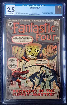 Buy Fantastic Four #8 👓 CGC 2.5 OW 👓 1st Puppet Master 1962 • 224.39£