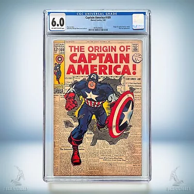 Buy Captain America #109 (Marvel Comics 1969) CGC 6.0 Stan Lee & Jack Kirby | Origin • 160£