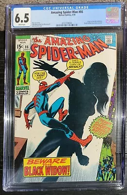 Buy Amazing Spider-Man #86 CGC 6.5 (1970) 1st Origin & Modern Black Widow Costume • 128.71£