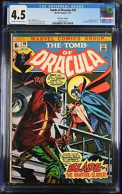 Buy Tomb Of Dracula #10 CGC VG+ 4.5 UK Price Variant 1st Appearance Blade! • 682.83£