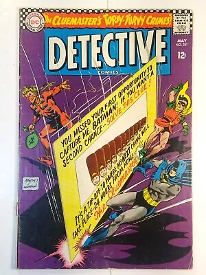 Buy Detective Comics #351 W/batman Dc Comics 1966 Key Issue 1st App. Cluemaster Vg • 11.06£