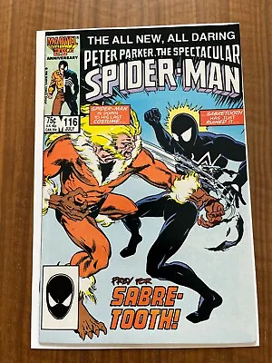 Buy Spectacular Spider-Man #116, Sabretooth 1st Appearance Foreigner, Marvel, FN/VF • 19.85£