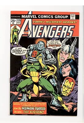 Buy Avengers 135 VG/F Moondragon & Swordsman Appearance  1975 • 8.03£