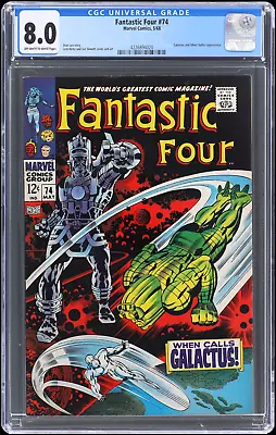 Buy 1968 Marvel Fantastic Four #74 CGC 8.0 Galactus & Silver Surfer Appearance • 185.71£