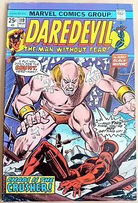 Buy Daredevil #119 - VG/FN (5.0) - Marvel 1975 - 25 Cents Copy - Vs The Crusher  • 4.50£