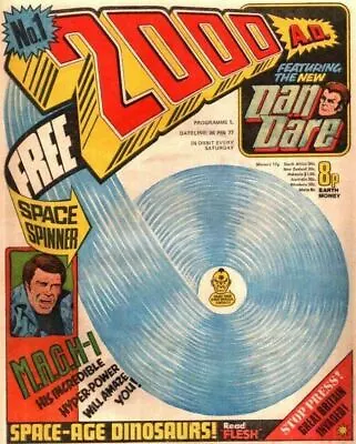 Buy 2000AD Prog 1 1st 2000 AD Dan Dare Issue + Comic Book Bag And Board 26 2 77 1977 • 550£
