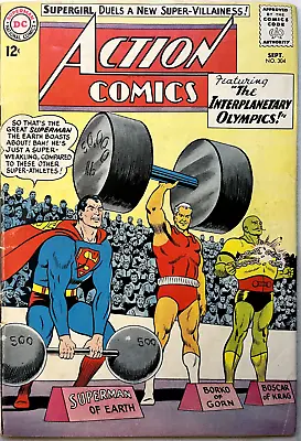 Buy VTG DC Comics ACTION Comics #304 SUPERMAN KEY Supergirl APP. 1963 SILVER AGE🔥🔑 • 23.71£