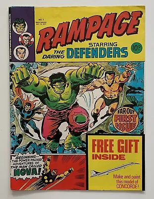 Buy Rampage Magazine #1 RARE UK. Hulk & Defenders (Marvel UK 1977) VG/FN Condition. • 35£