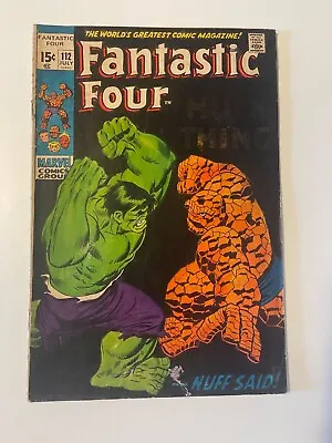 Buy Fantastic Four #112 - 1971- Classic Battle Of Hulk Vs Thing- Bronze Age Gem • 127.92£
