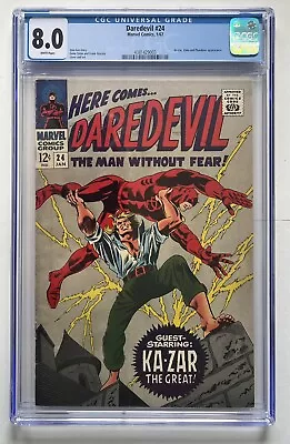 Buy Daredevil #24 CGC 8.0 Ka-zar Appearance Marvel (1967) • 87.99£