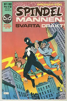 Buy AMAZING SPIDER-MAN #252 *SWEDISH EDITION* 1st App Black Costume! MARVEL 1986 • 39.18£