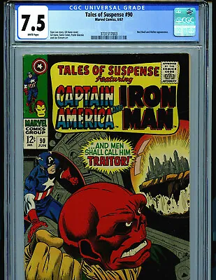 Buy Tales Of Suspense #90 CGC 7.5 1967 Marvel Red Skull Amricons K43 • 208.81£