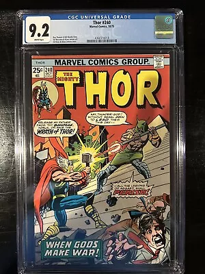 Buy The Mighty Thor #240 CGC 9.2 (Marvel 1975)  WP!  1st Seth (Serpent God) & Mimir! • 106.73£