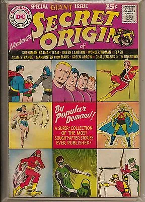 Buy DC Comics Secret Origins Giant #1 October 1961 Rare VG+ • 85£