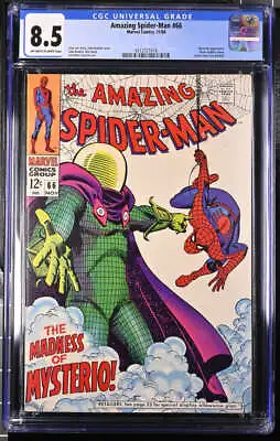 Buy Amazing Spider-man #66 Cgc 8.5 Ow/wh Pages // Mysterio Appearance 1968 • 261.69£