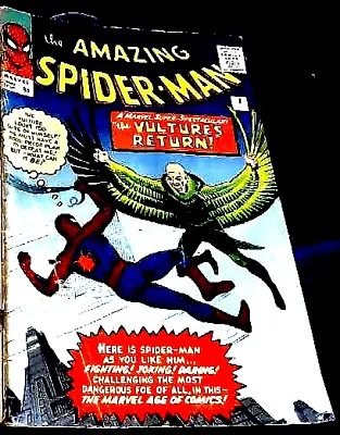Buy AMAZING SPIDERMAN #7 Stan Lee 2nd Vulture(December 1963)Marvel Comic Steve Ditko • 199£