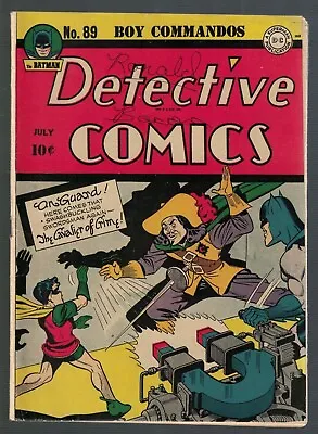 Buy Dc Detective Comics Batman 89 1944 VGF 5.0 Justice League Last Crimson Avenger • 869.99£
