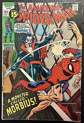 Buy 1971 Marvel Comic AMAZING SPIDER-MAN #101 G/VG 1st App. MORBIUS LIVING VAMPIRE!! • 102.50£