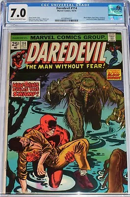 Buy Daredevil #114 CGC 7.0 (1974) Black Widow, Man-Thing, Gladiator & Death-Stalker • 81.54£