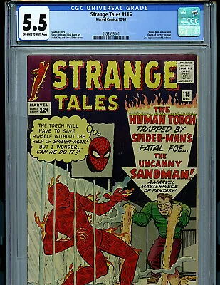 Buy Strange Tales #115 CGC 5.5 FN 1963 Marvel  Dr Strange Sandman K22 • 630.73£