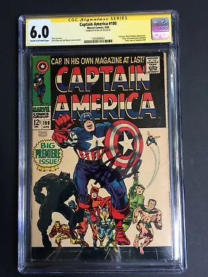 Buy Captain America #100 1st SA Issue In Own Title! Stan Lee SS CGC 6.0 1405699001 • 2,150£