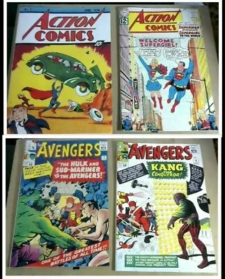Buy Replica Marvel Covers ACTION COMICS #1+285 + AVENGERS 3+8 Exact Copies NO Comics • 23.99£