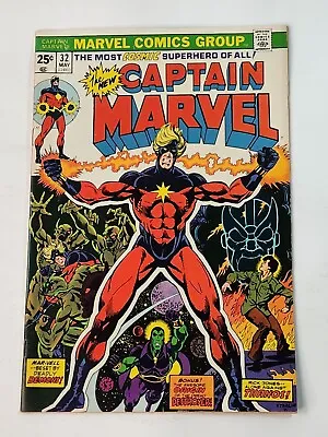 Buy Captain Marvel 32 Origin Drax The Destryoer & Moondragon 1st App Czar-Doon 1974 • 23.70£