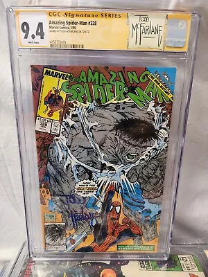 Buy 🔥 Amazing Spider-Man 328 CGC 9.4 SS Signed By Todd McFarlane Incredible Hulk • 234.97£