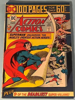 Buy Action Comics #443 VF 1975 DC Superman 100 Page JLA Adam Strange Hawkman • 12.16£