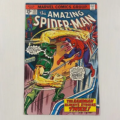 Buy Amazing Spider-Man #154 1976 VF+ Sandman Appearance Cent Copy • 45£