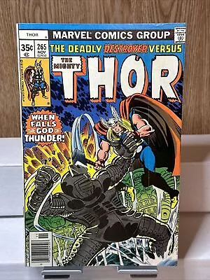 Buy The Mighty Thor #265 Newsstand Marvel Comics Oct 1977 When Falls God Of Thunder • 11.19£