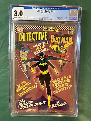 Buy DC Detective Comics #359 CGC 3.0 OW-W - 1st Barbara Gordon Batgirl!! 1967 Key! • 513.44£