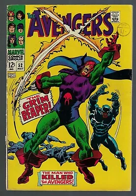 Buy Marvel Comics AVENGERS 52 VG 4.0 1st Grimm Reaper Appearance 1968 • 59.99£