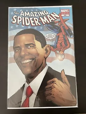 Buy Amazing Spider-Man - Comic Book Key Issue: BARACK OBAMA #583 2nd Print Variant • 15.89£