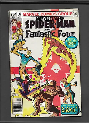 Buy Marvel Team-Up #100 (1972 Series) Spider-Man And The Fantastic Four [1st Karma] • 10.12£